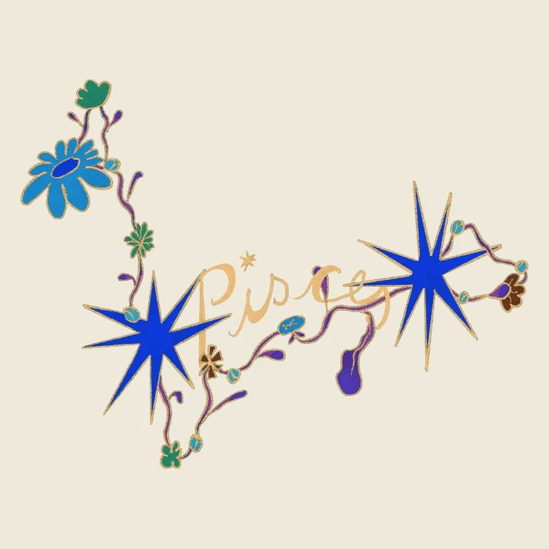 Pisces – Mystische Sternzeichen und Blumen