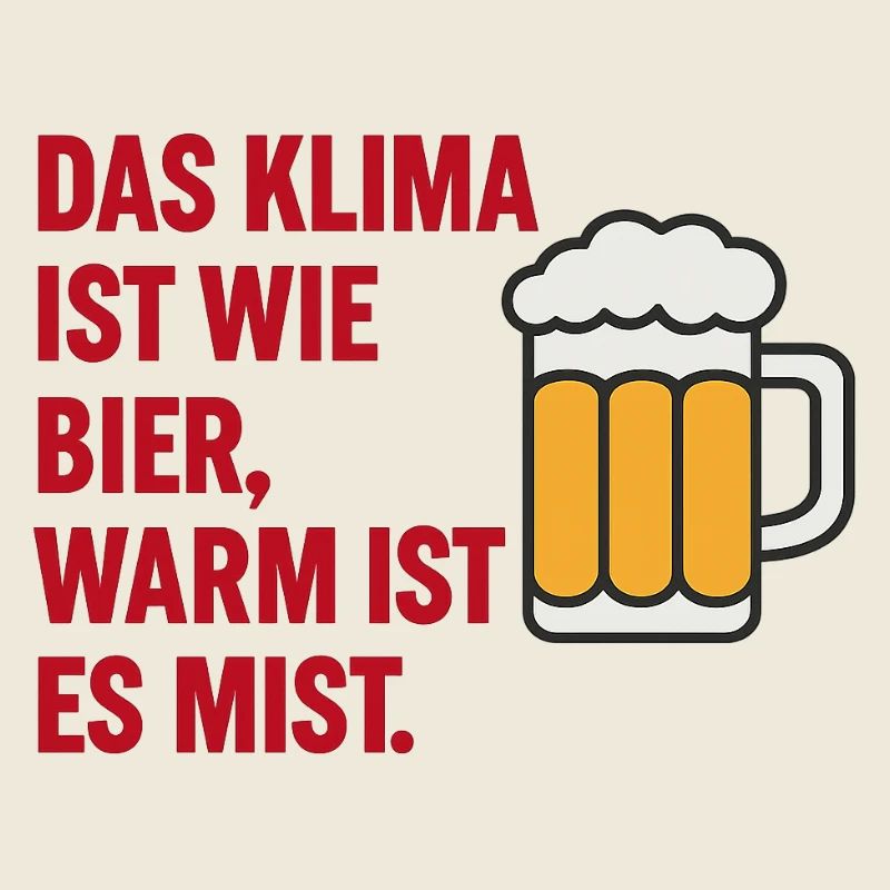 Lustiger Klimaspruch−Bier kalt, Klima cool