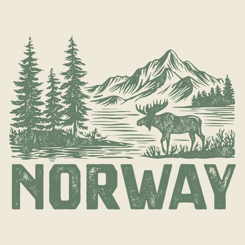 Norwegische Waldlandschaft mit Elch