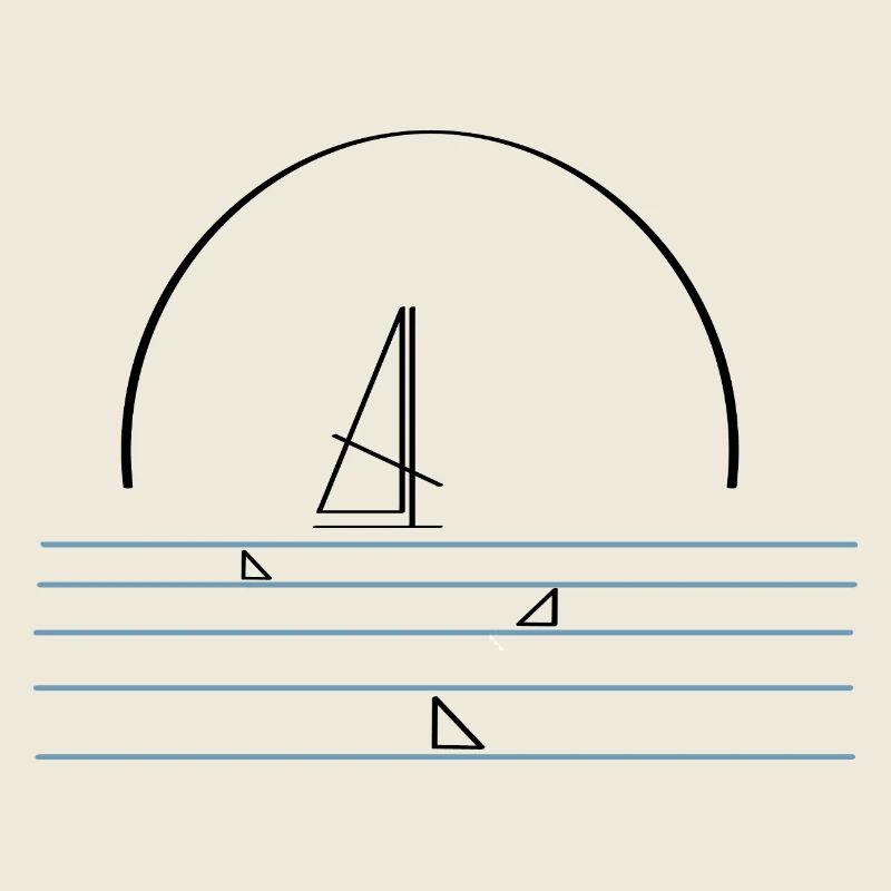 Logo windsurfer with sharks