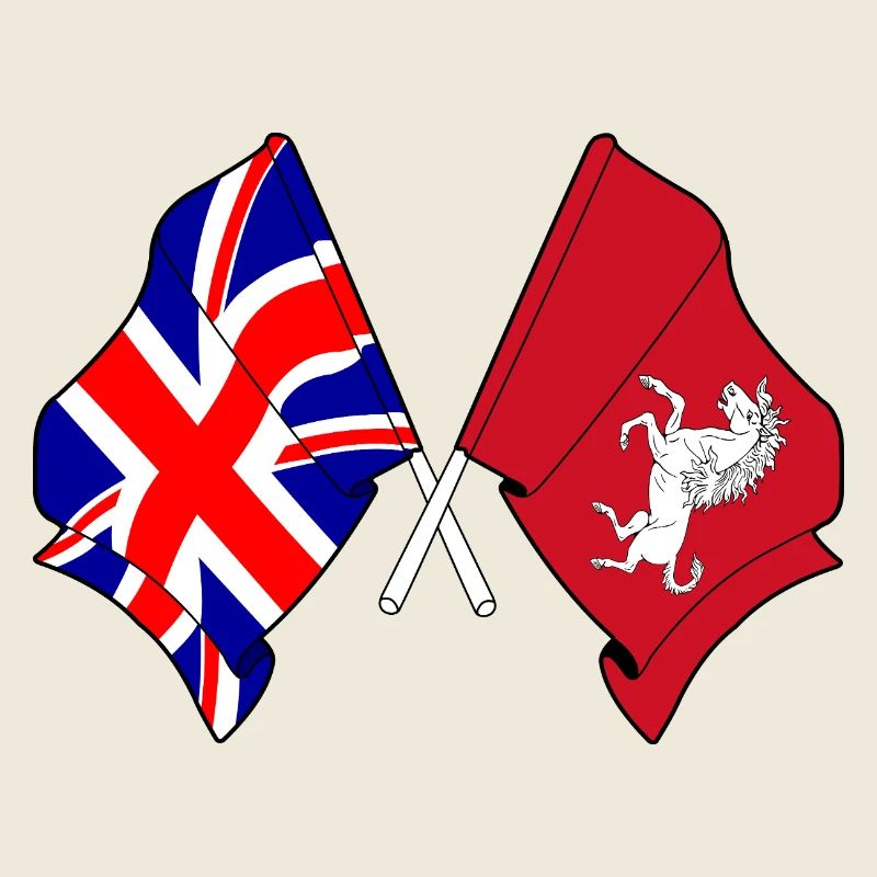 Drapeau du Kent + Drapeau de la Grande-Bretagne