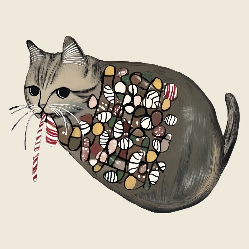 Candy Pattern Candy Cat