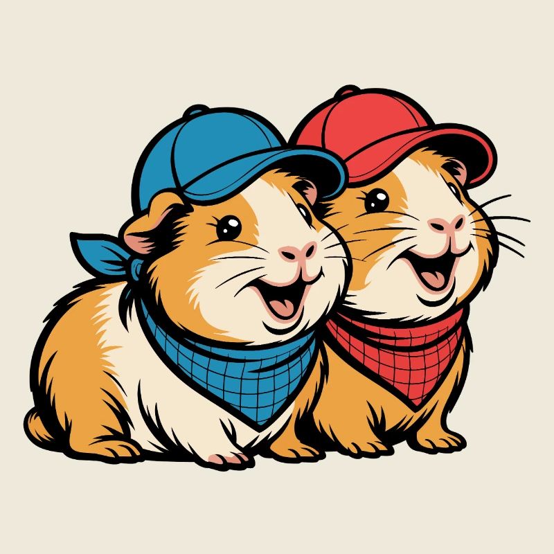 Amis cochons d’Inde mignons – Motif drôle d’animal