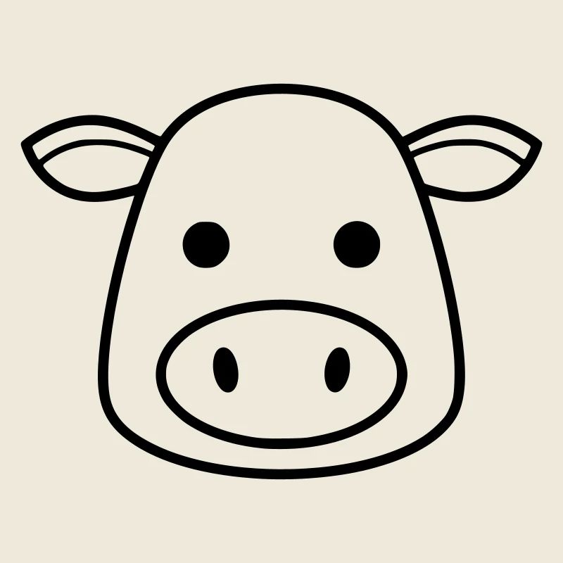 Kuh Kopf Icon Minimalistisch Clean