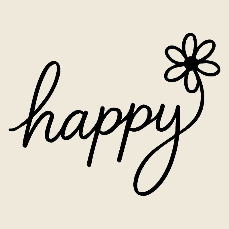 Lettrage à la main joyeux avec des fleurs