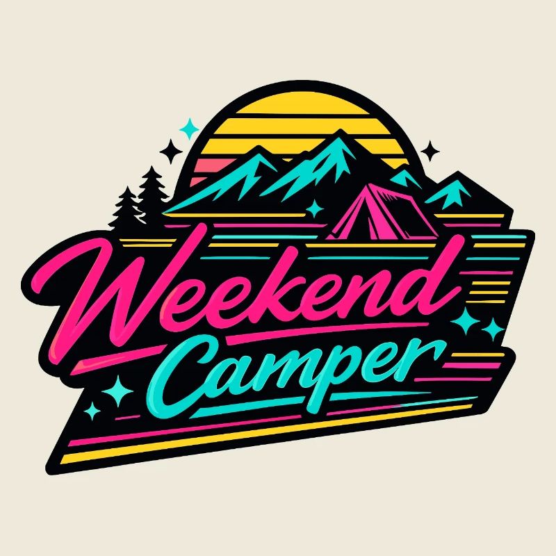 Weekend Camper Neon Skyline
