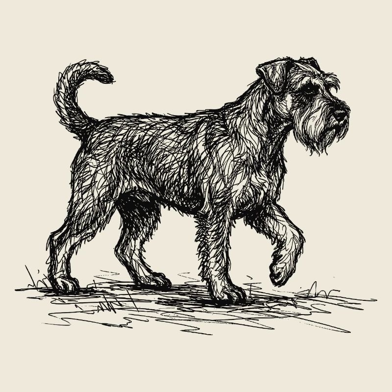 Schnauzer Sketch – Dog Design Minimalist