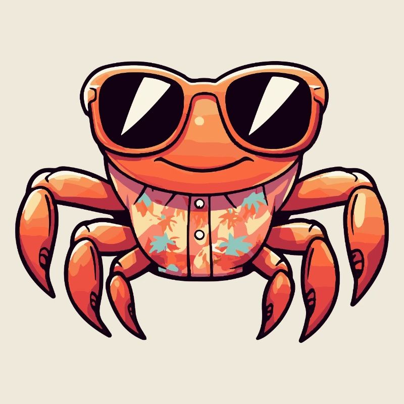 Krebs Krabbe Comic Urlaub