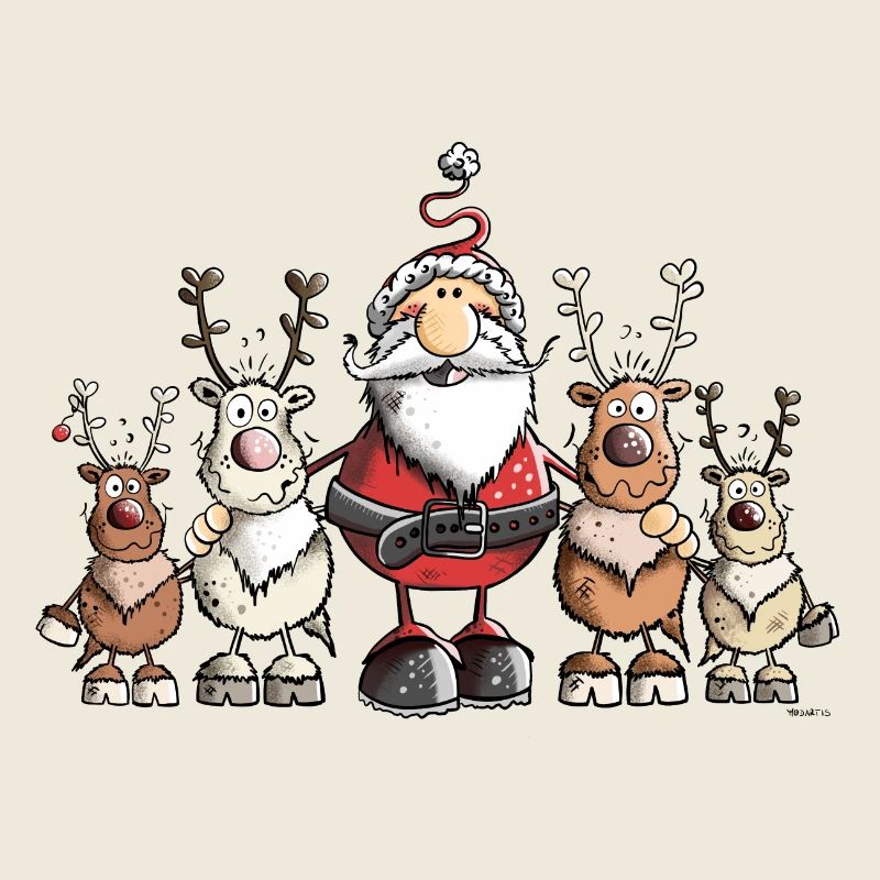 Santa Claus with reindeer