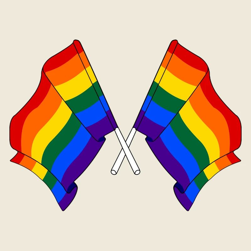 Deux drapeaux arc-en-ciel