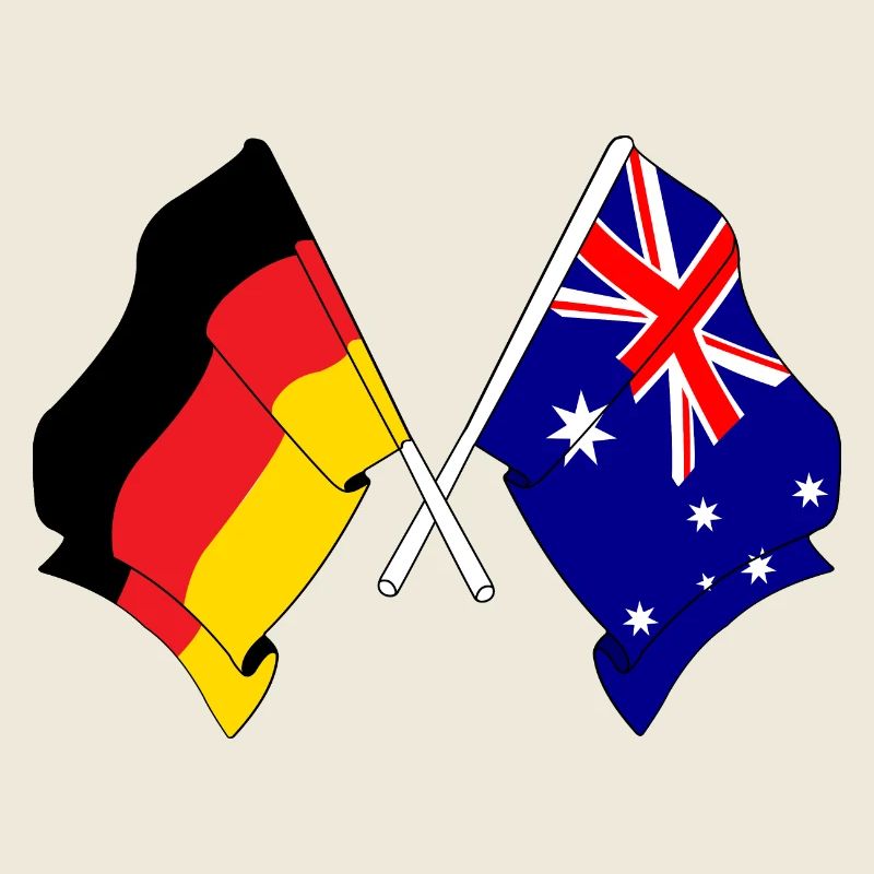 Drapeau de l’Allemagne et drapeau de l’Australie