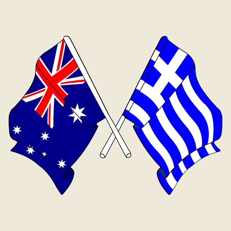Drapeau de l’Australie et drapeau de la Grèce