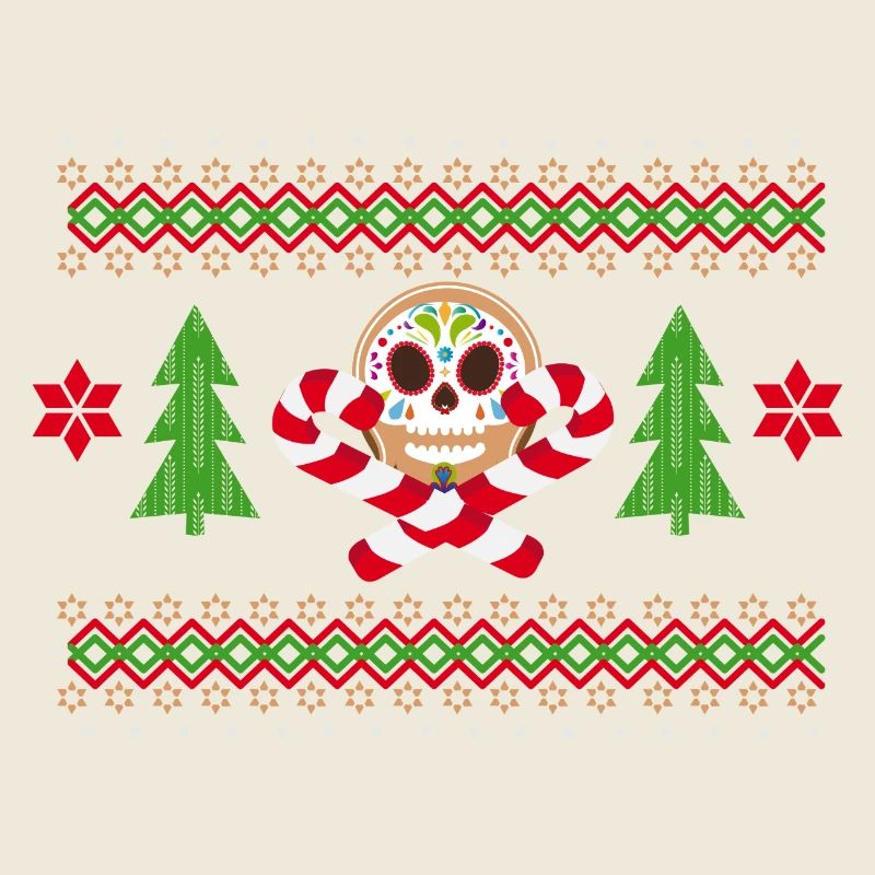 Gingerbread Man Sugar Skull Pattern for Christmas