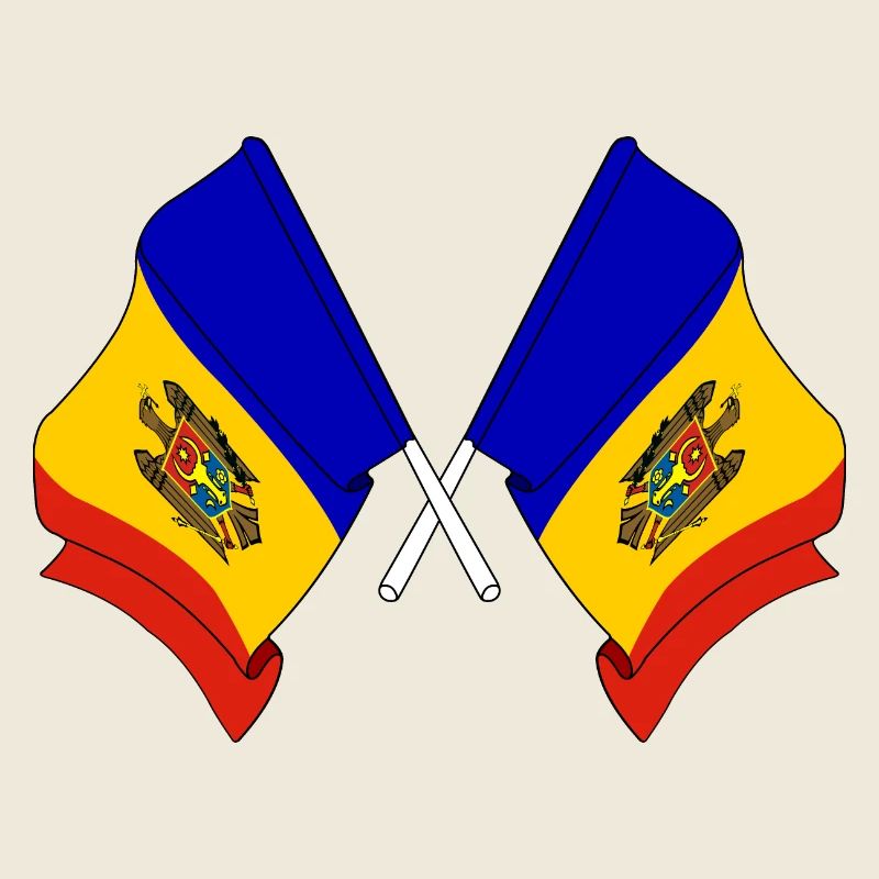 Two flags Moldova