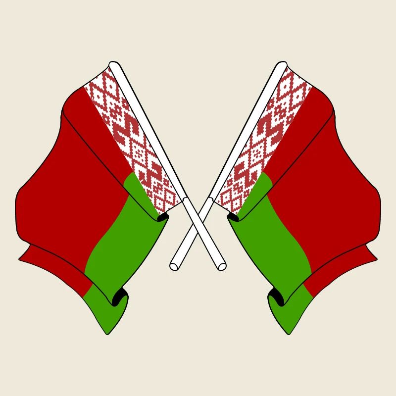 Deux drapeaux croisés de Russie blanche