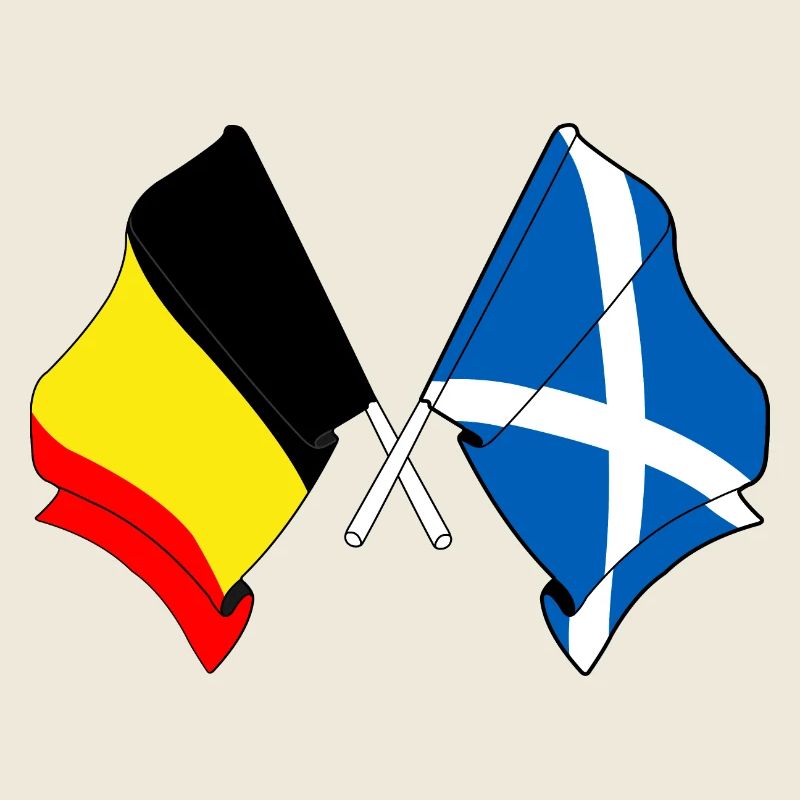 Drapeau de la Belgique, drapeau de l’Écosse