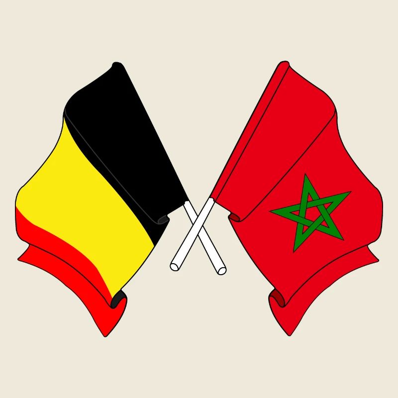 Drapeau de la Belgique, drapeau du Maroc