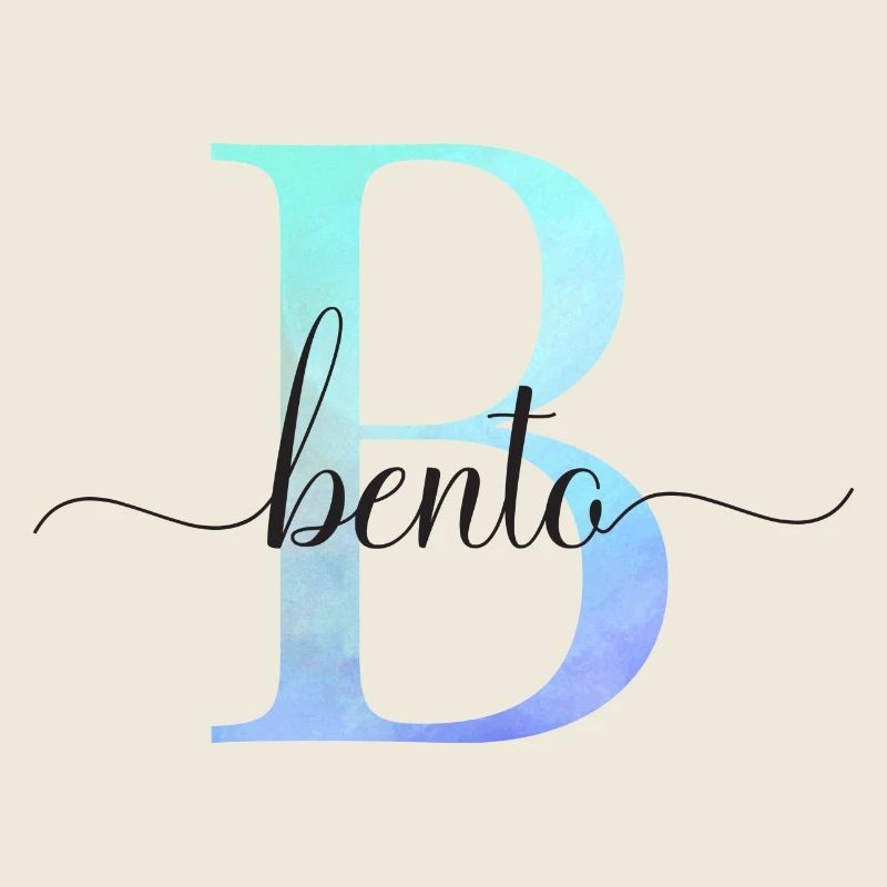 B| Monogram | Name | Bento | Watercolor