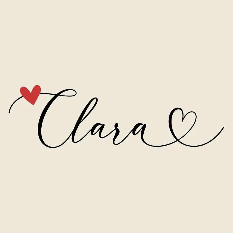 Clara Surname First name Calligraphy Heart