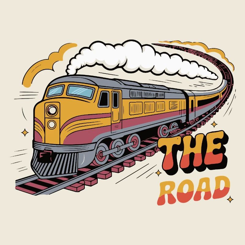 Vintage Train Adventure Illustration