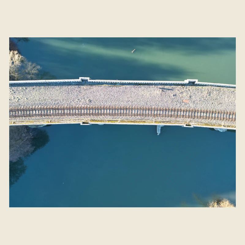 Bridge view over quiet river Viaduct Herdecke