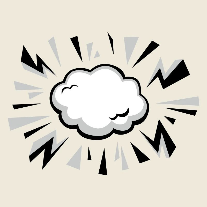 Comic Wolke mit Blitzen