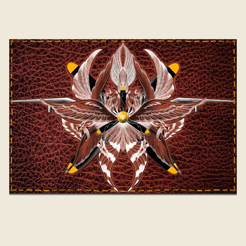 Mandala Firewing sur aspect cuir