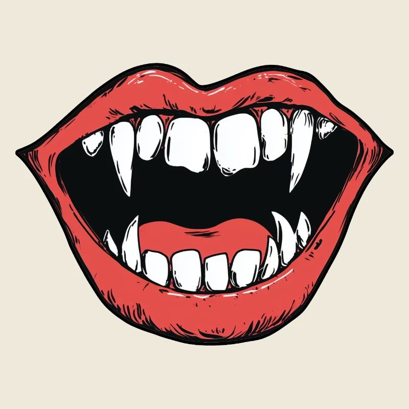 vampire mouth, sharp teeth, bite