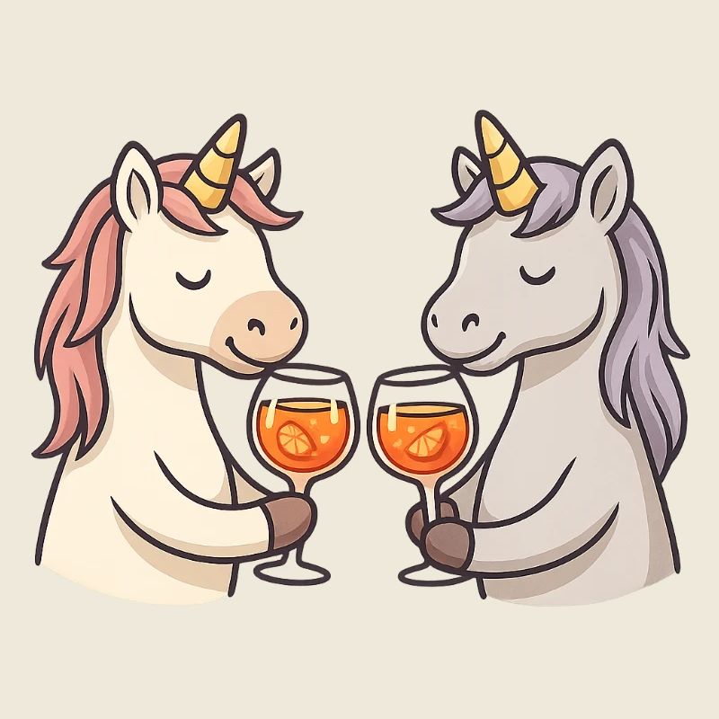 Zwei Einhörner stoßen an