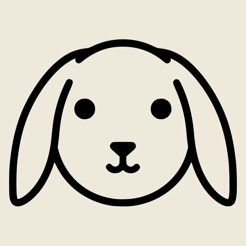 Cute floppy ear bunny rabbit head