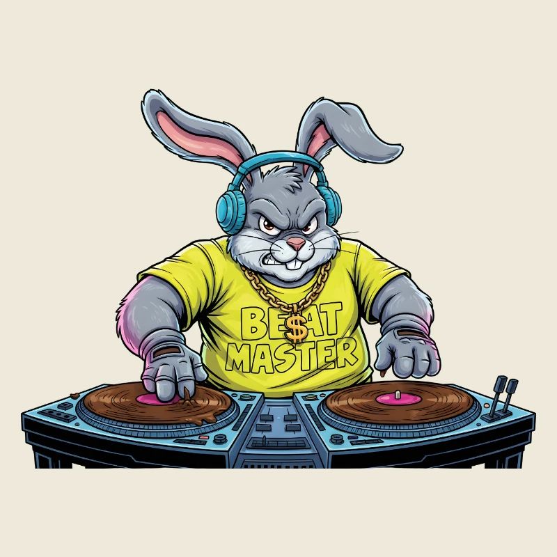 DJ Easter Egg Party Disco Music Rave Easter Bunny