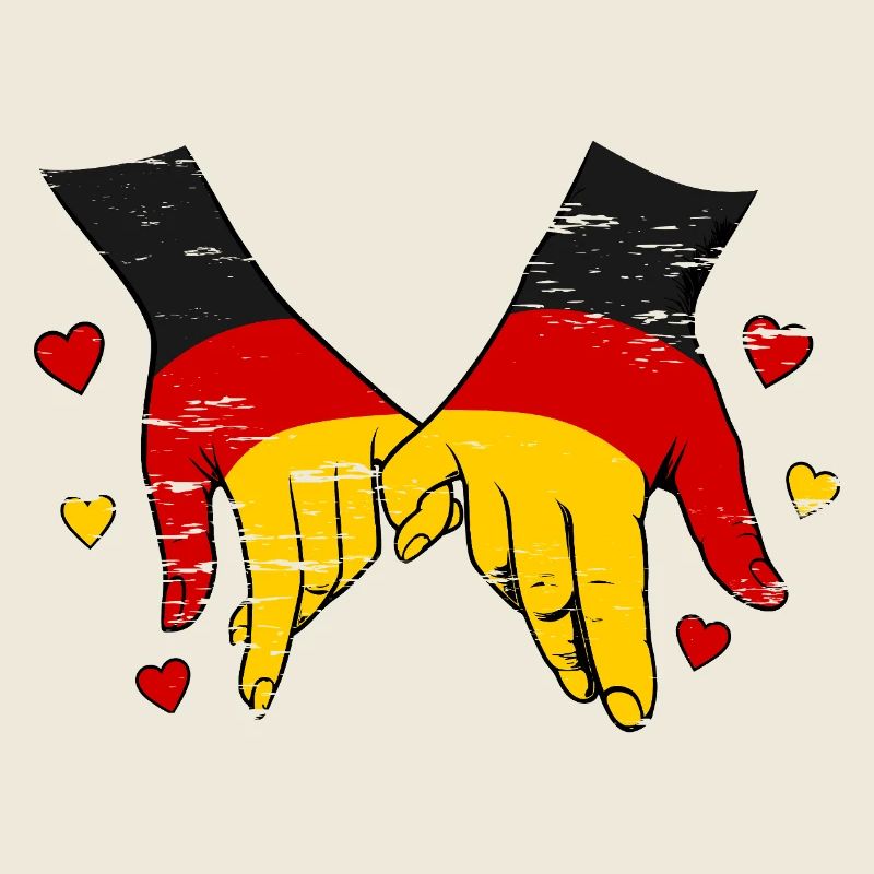 Drapeau allemand main dans la main utilisé