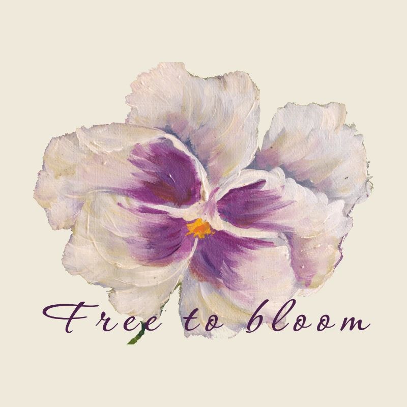 Peinture de fleurs en pensée blanche - Libre de fleurir