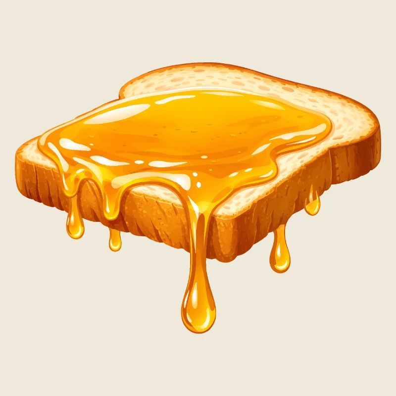 Illustration Honey on White Bread