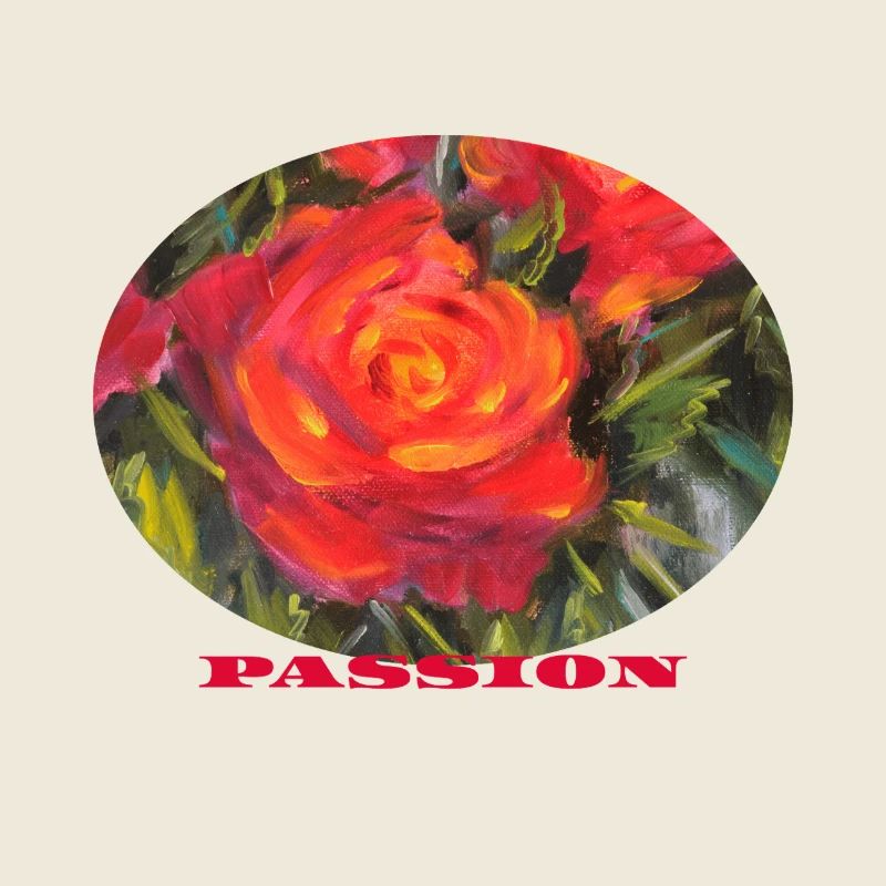 Passion - Vibrant Red Rose Macro Ellipse