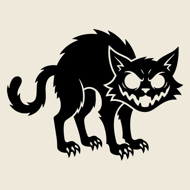 Chat noir en colère