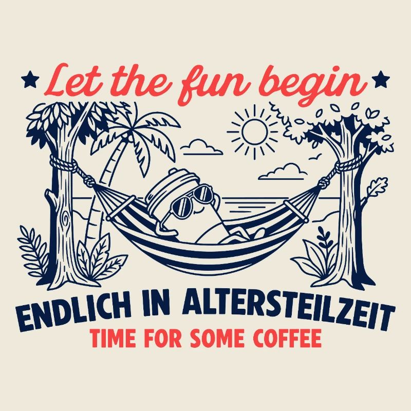 Endlich in Altersteilzeit - Retro Kaffee