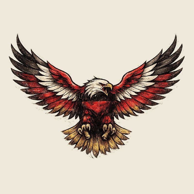 Roter Adler im Sturmflug-Design