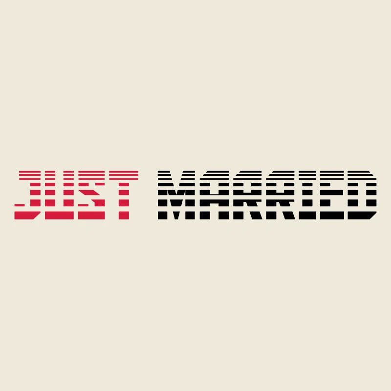 Just Married texte Logo Design