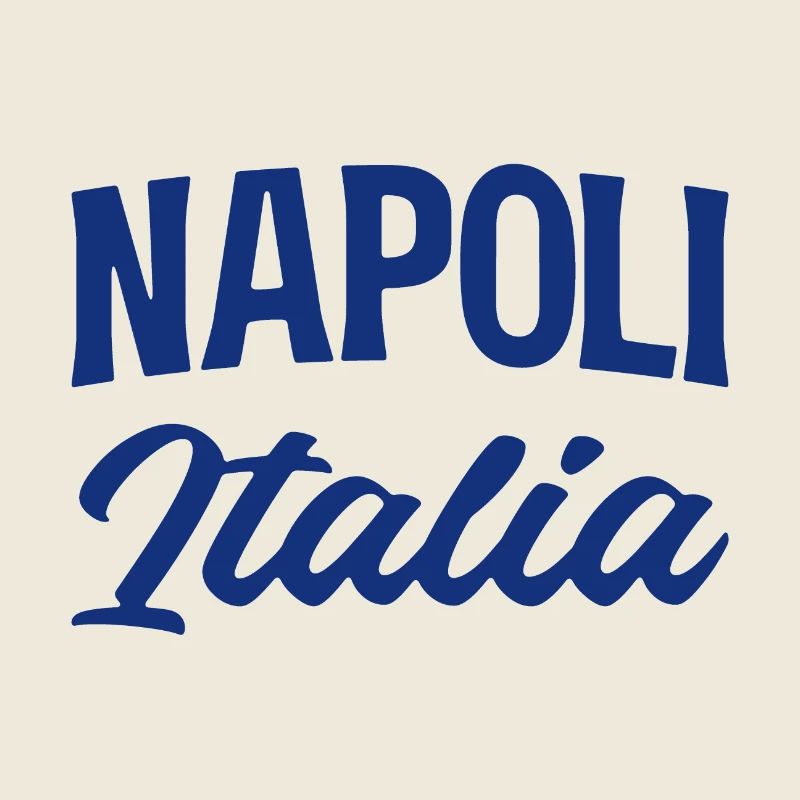 Napoli Italia Script in Blue