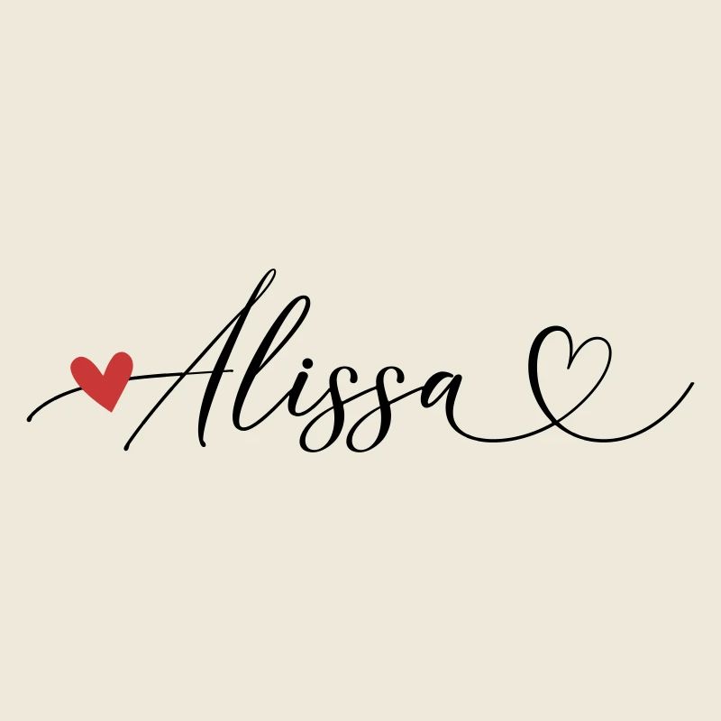 Alissa Name First name Calligraphy Heart