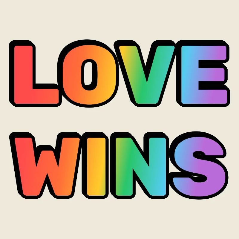 L’amour gagne Rainbow Gradient Texte LGBT