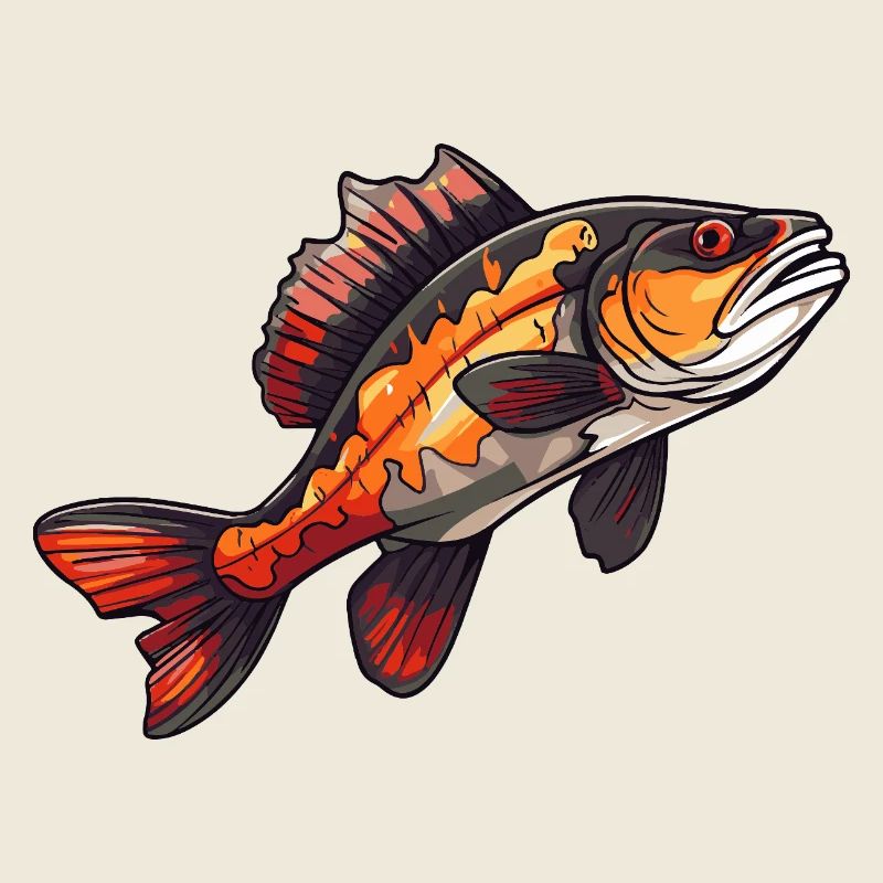 Poisson de dessins animés perches