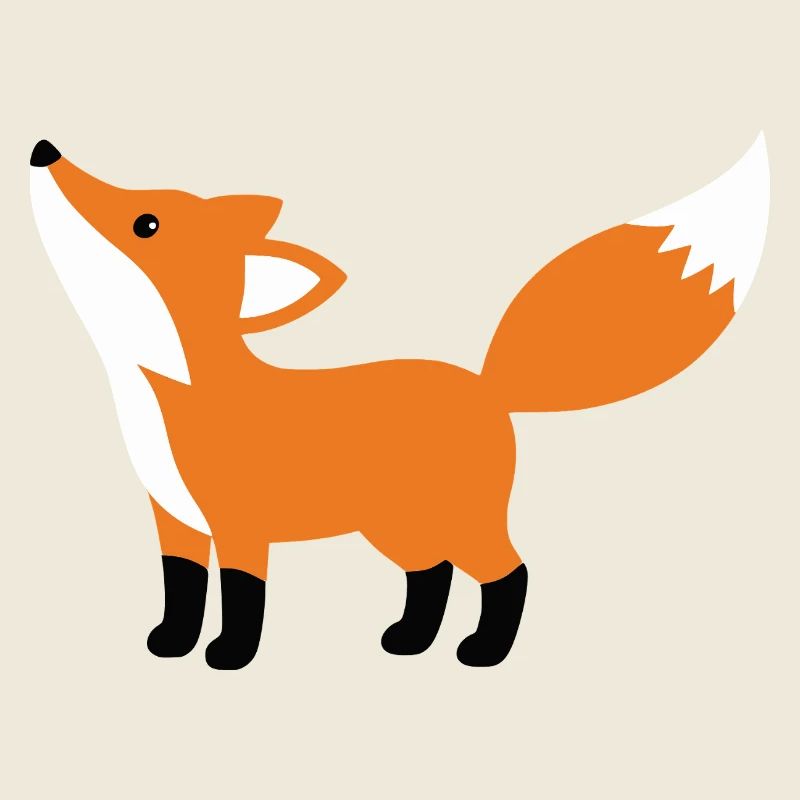 Cute curious fox minimalist style