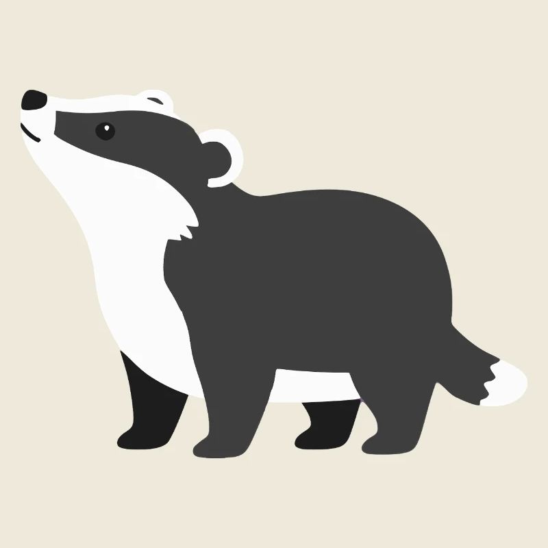 Cute curious badger minimalist style
