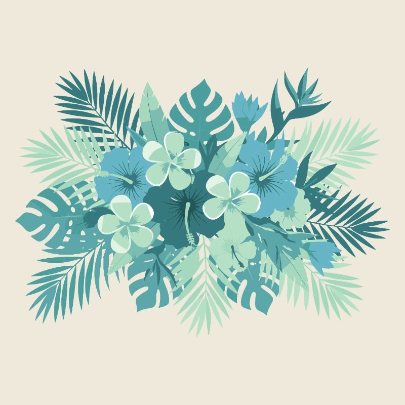 Tropical Teal Floral Composition