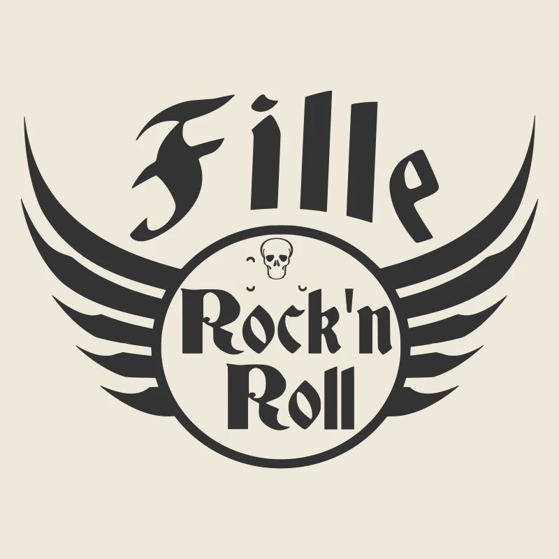 Fille Rock and Roll Crâne Ailes