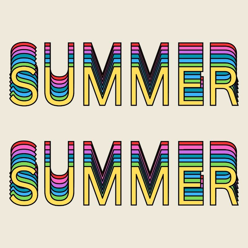 Sommer Regenbogen Schrift