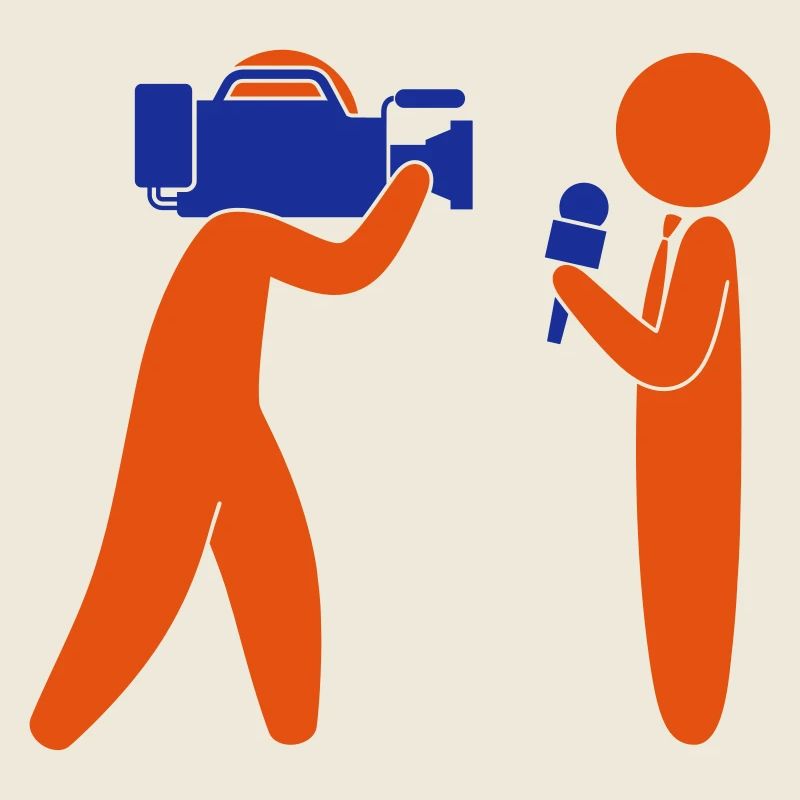 Reporter parle devant la caméra