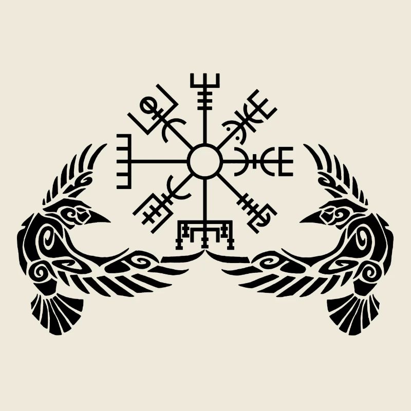 Black ravens and Viking compass